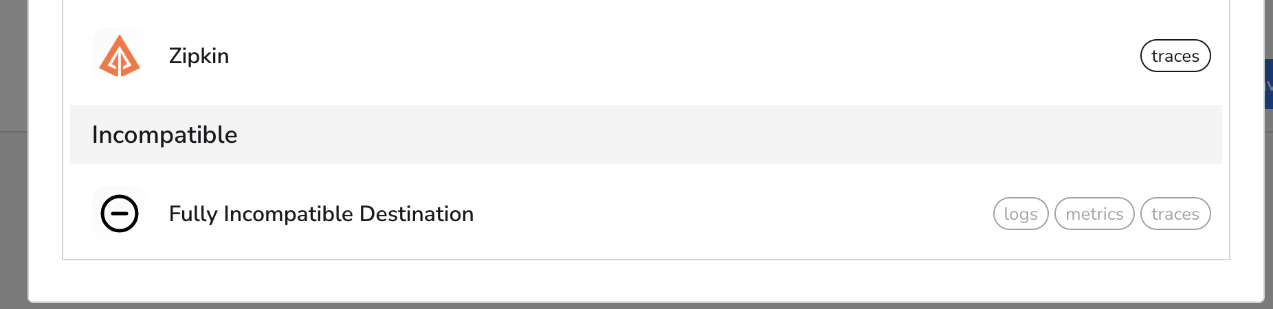 Bindplane - docs - Fully Incompatible Destination