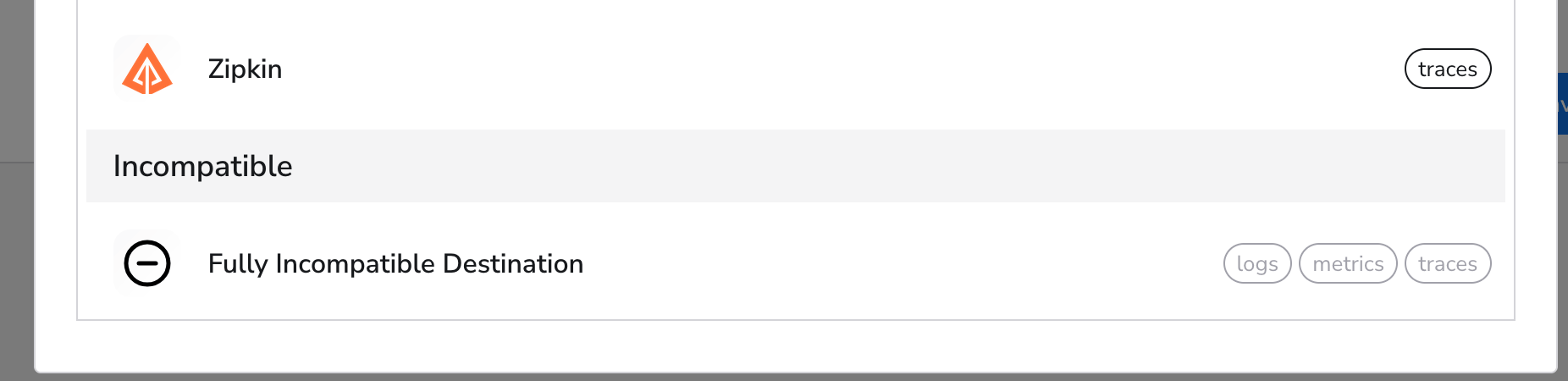 Bindplane - docs - Fully Incompatible Destination